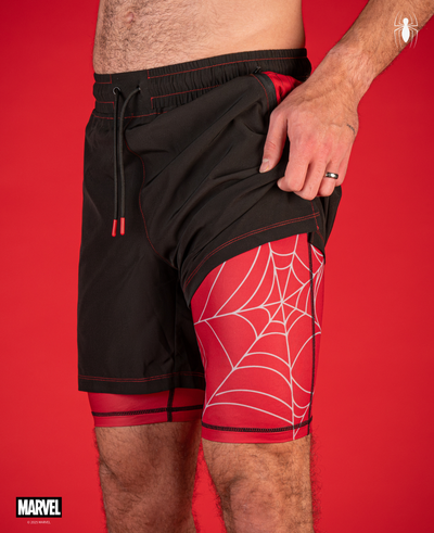 SPIDER-MAN Performance Lined Shorts 7" - Venom Black