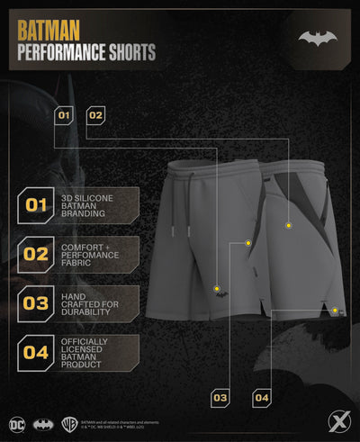 BATMAN Utility Performance Shorts 7" - Arkham Black