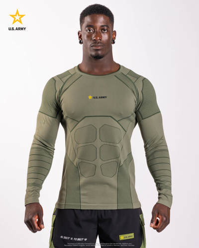U.S. Army SX-006: PT COMPRESSION LONG SLEEVE - Army Green